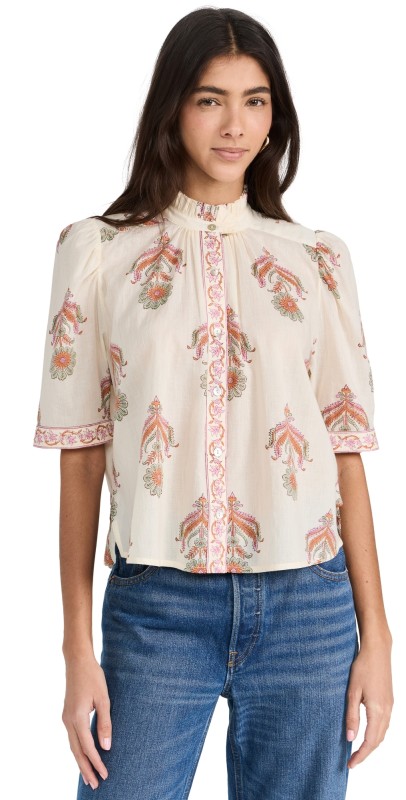 Alix of Bohemia Winnie Guava Cactus Flower Shirt Pink