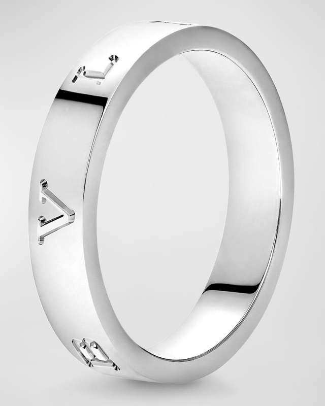 BULGARI BULGARI Plain Band Ring in 18K White Gold, EU 53 / US 6.25