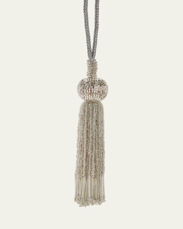 Silver-Tone Beaded Tassel