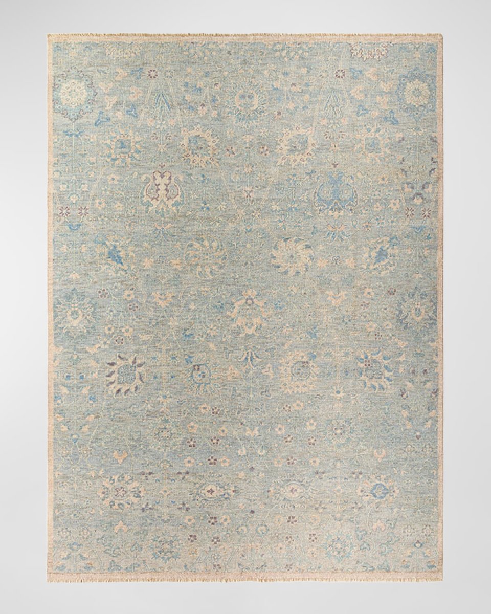 Cappadocia Blue Floral Hand-Knotted Rug, 8' x 11'