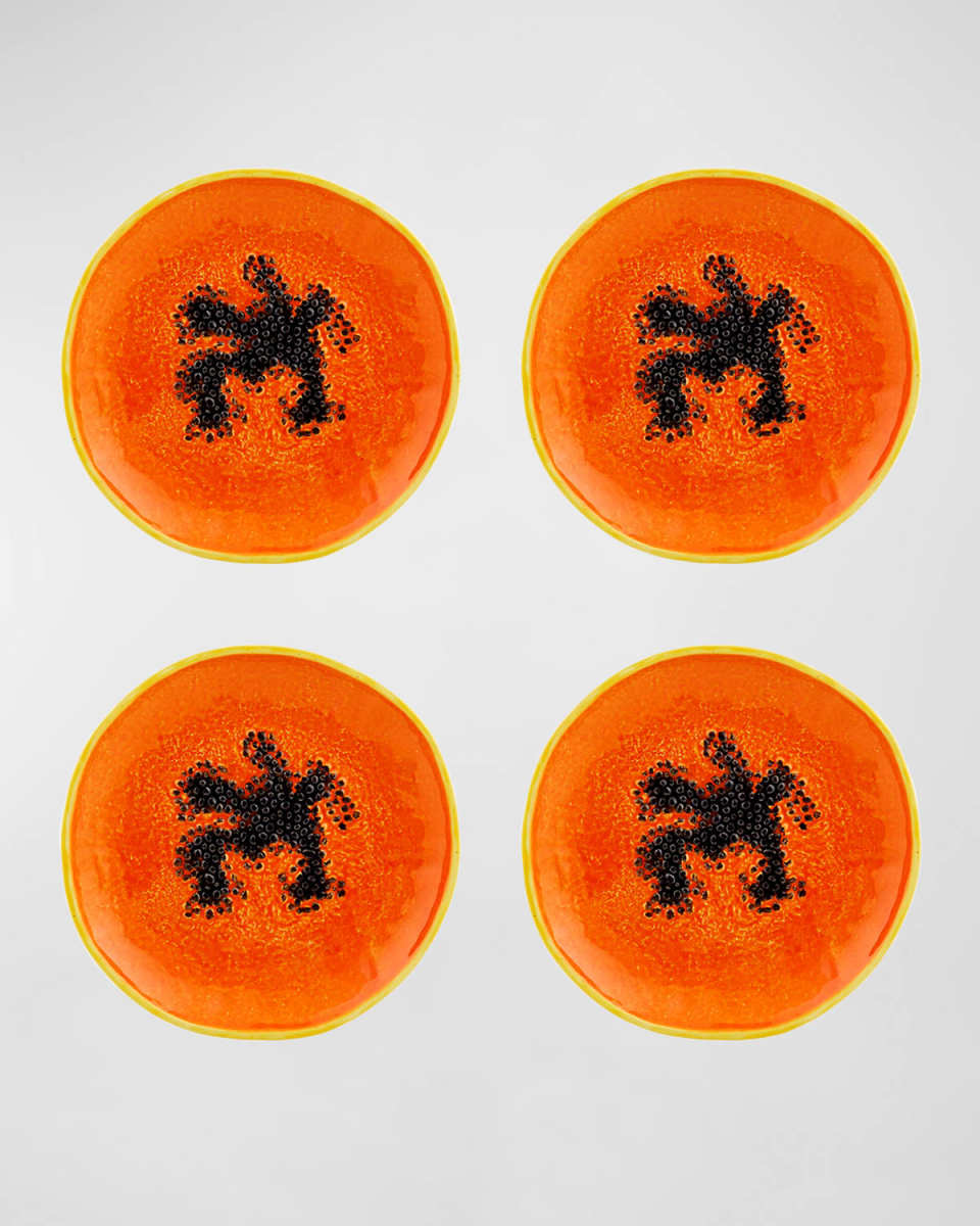 Papaya Dessert Plates, Set of 4