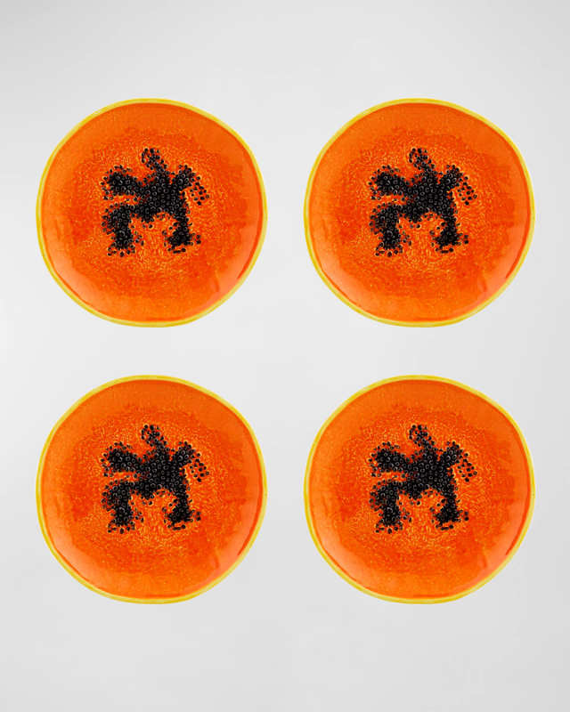 Papaya Dessert Plates, Set of 4