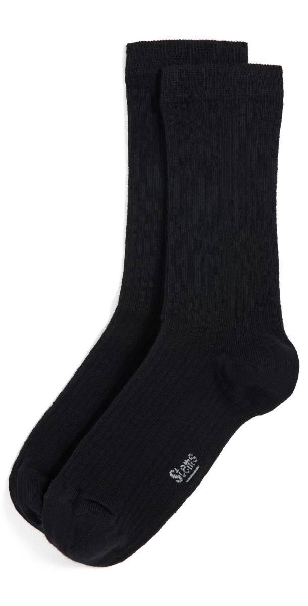 Stems Cashmere Crew Socks Black