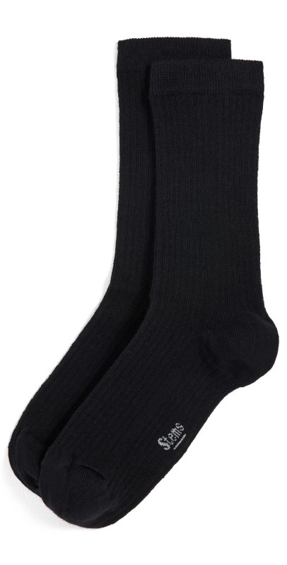Stems Cashmere Crew Socks Black