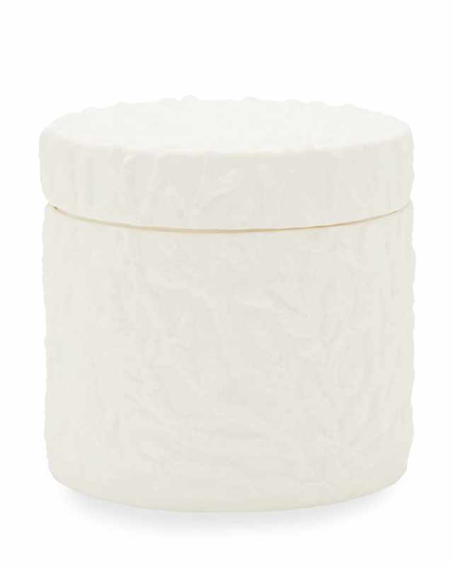 Alanya Small Round Canister, White