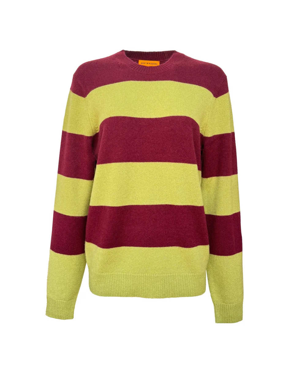 Stripe Crew Matcha/Plum Stripe