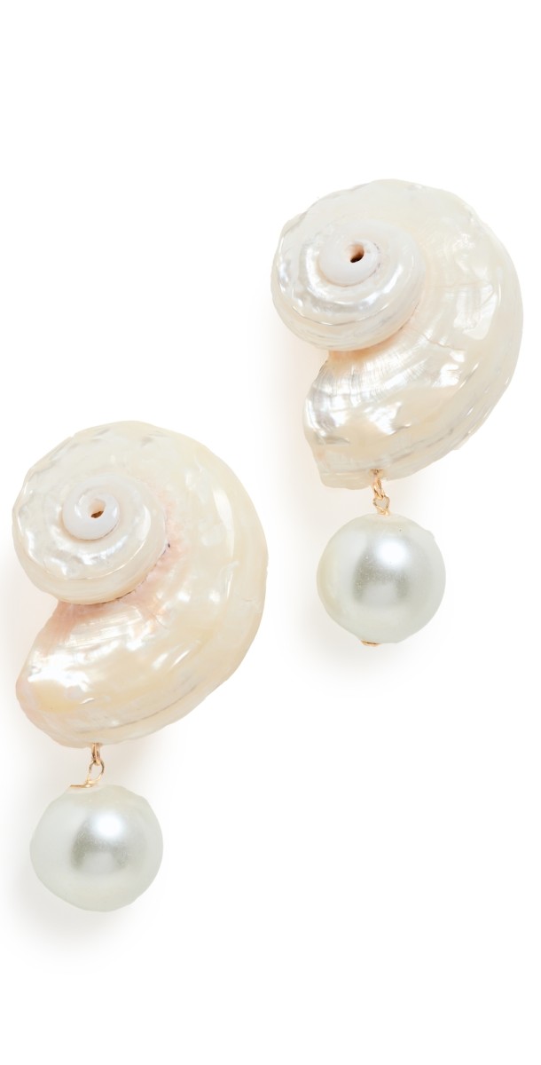 SHASHI Shell Earrings Pearl