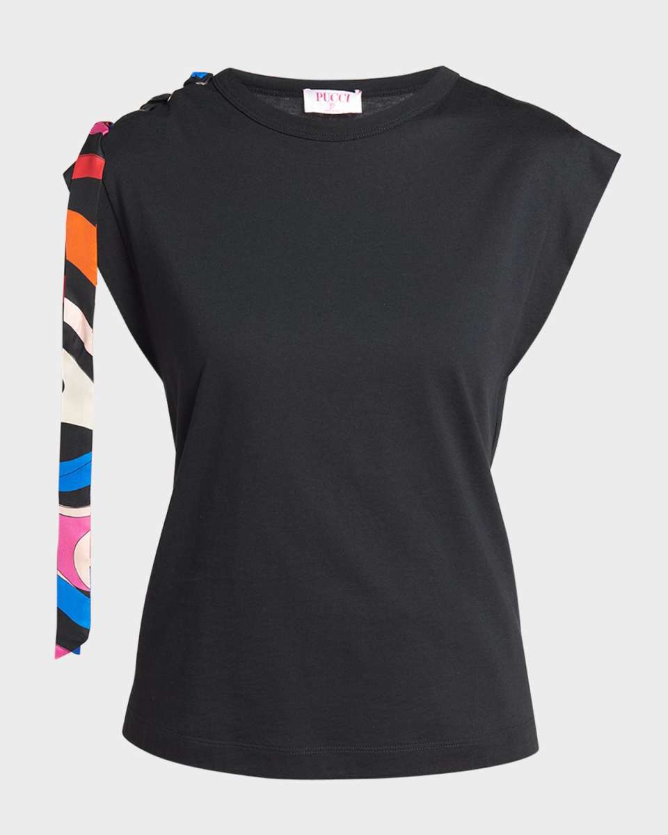 Lace-Up Shoulder Sleeveless Top