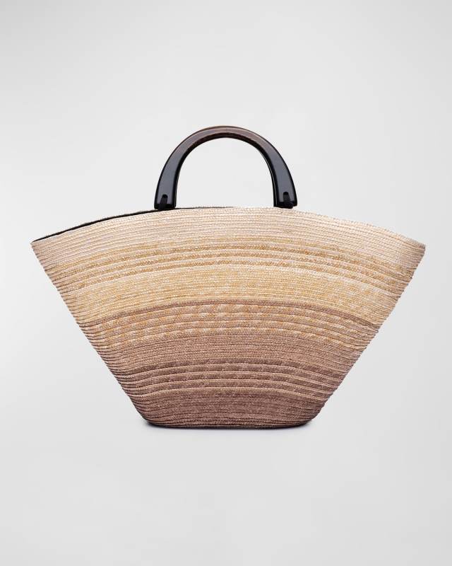 Carlotta Ombre Straw Beach Tote Bag