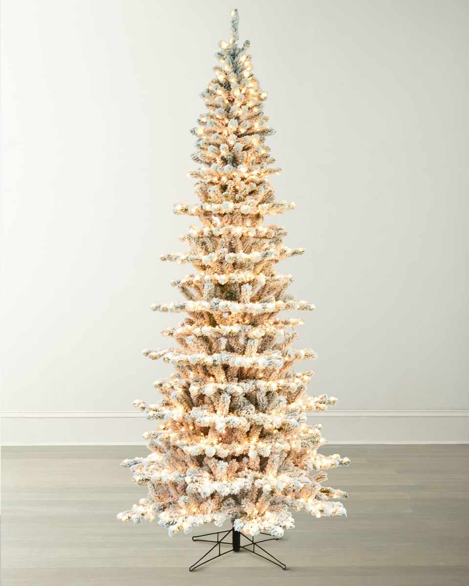 Flocked Balsam Fir Pre-Lit Christmas Tree, 9'
