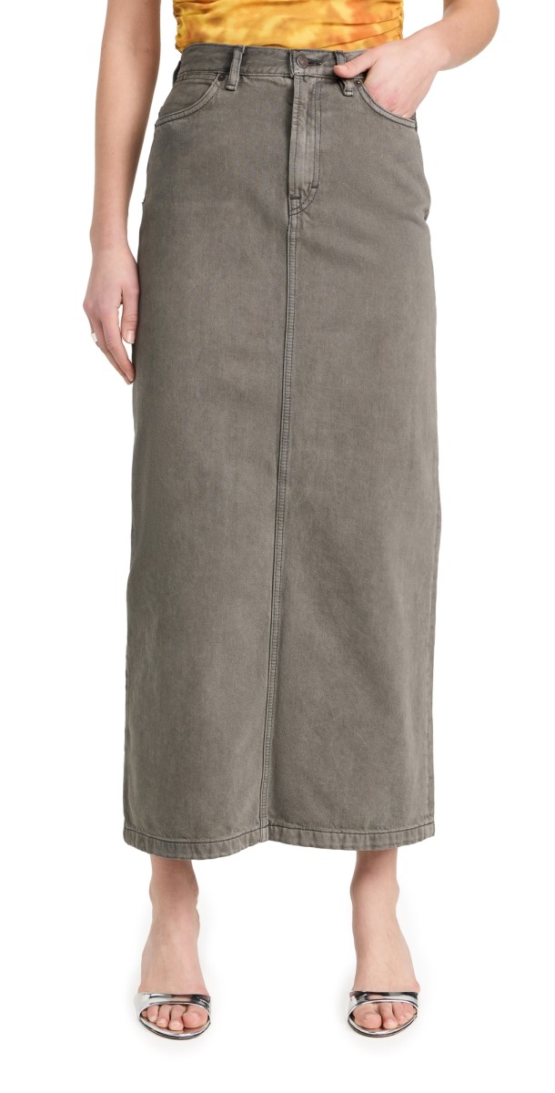 Acne Studios Denim Maxi Skirt Anthracite Grey