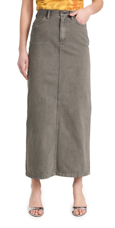 Acne Studios Denim Maxi Skirt Anthracite Grey