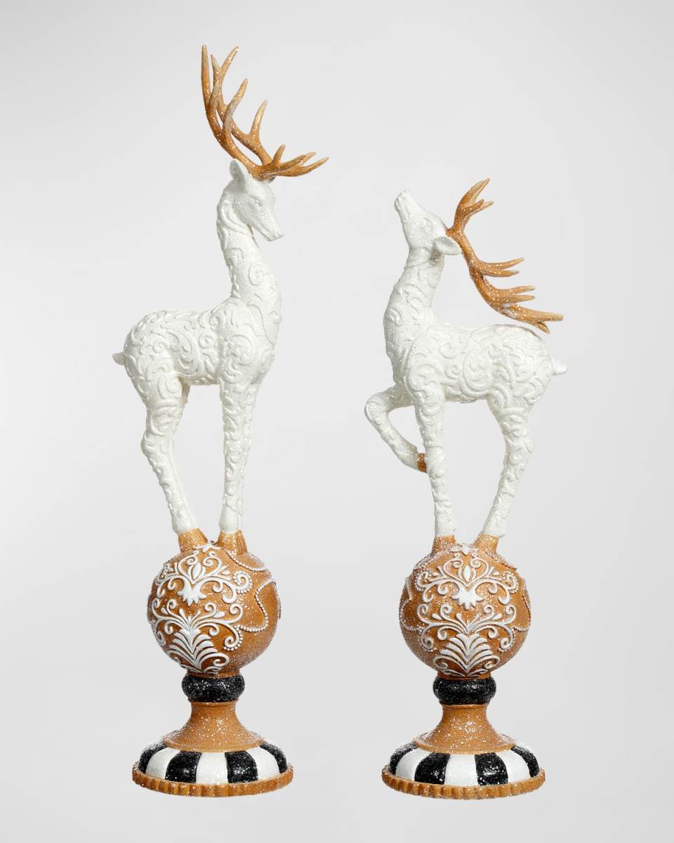 Deer on Pedestal, Set of 2