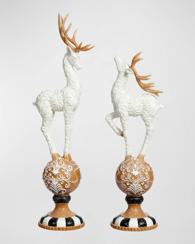 Deer on Pedestal, Set of 2