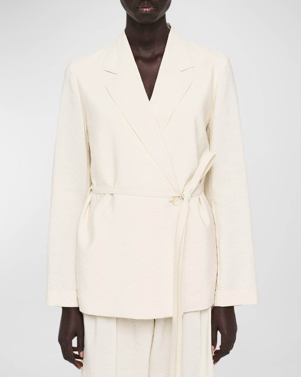 Mayet Single-Button Textured Twill Jacket