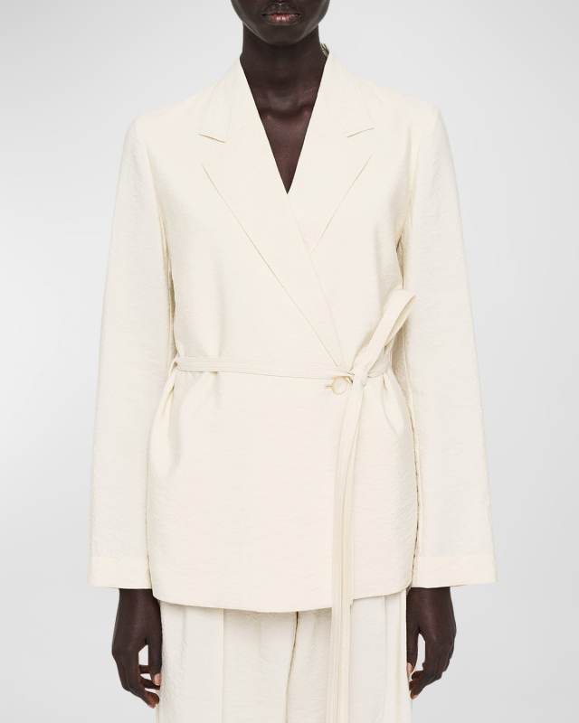Mayet Single-Button Textured Twill Jacket