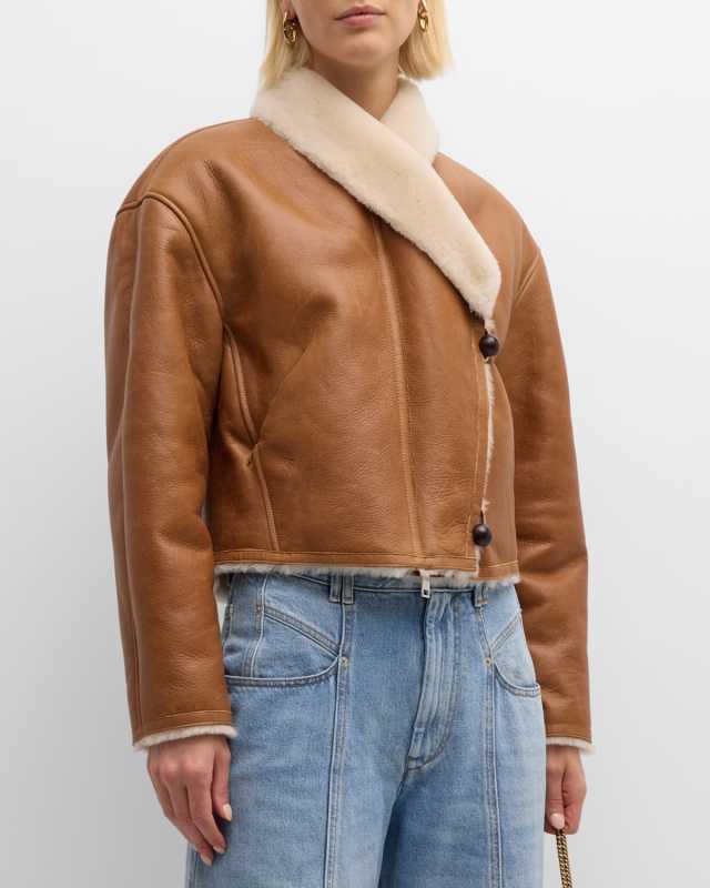 Eriana Lamb Shearling Crop Coat