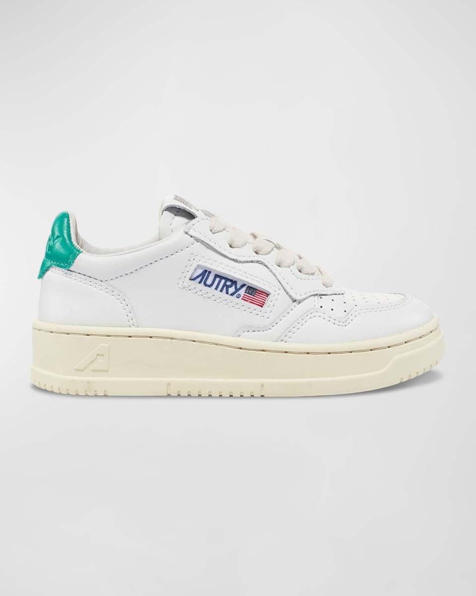 Kid's Medalist Low-Top Bicolor Leather Sneakers, Toddlers/Kids