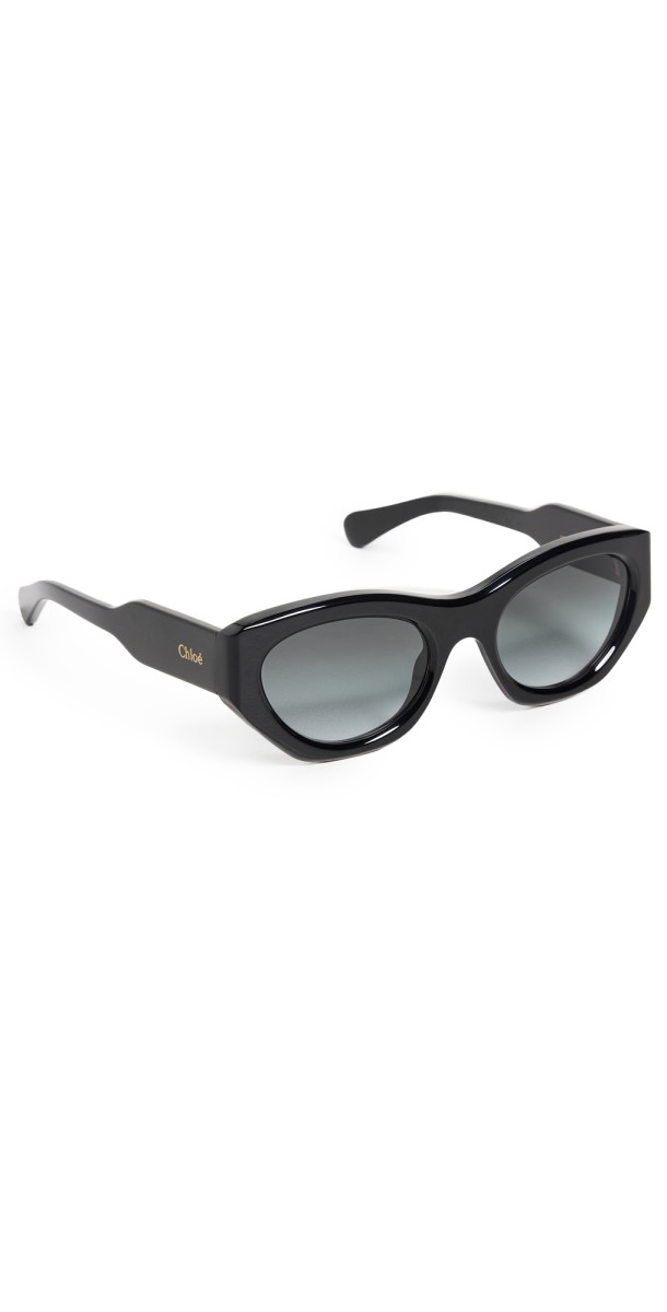 Chloe Gayia Sunglasses Black-Black-Grey