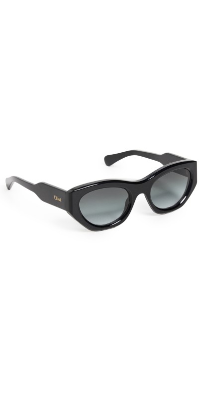 Chloe Gayia Sunglasses Black-Black-Grey