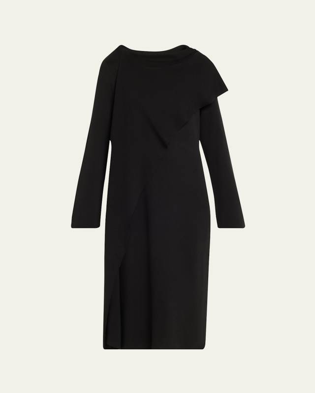 Gayla Scarf-Neck Silk Tunic Dress