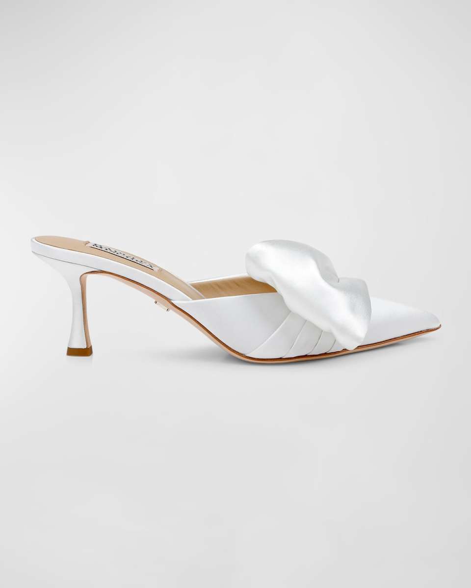 Alaya Silk Bow Mule Pumps