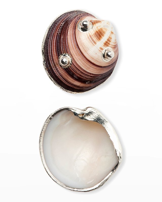 Callista Natural/Warm Silver Clamshell Decorative Items, Set of 2