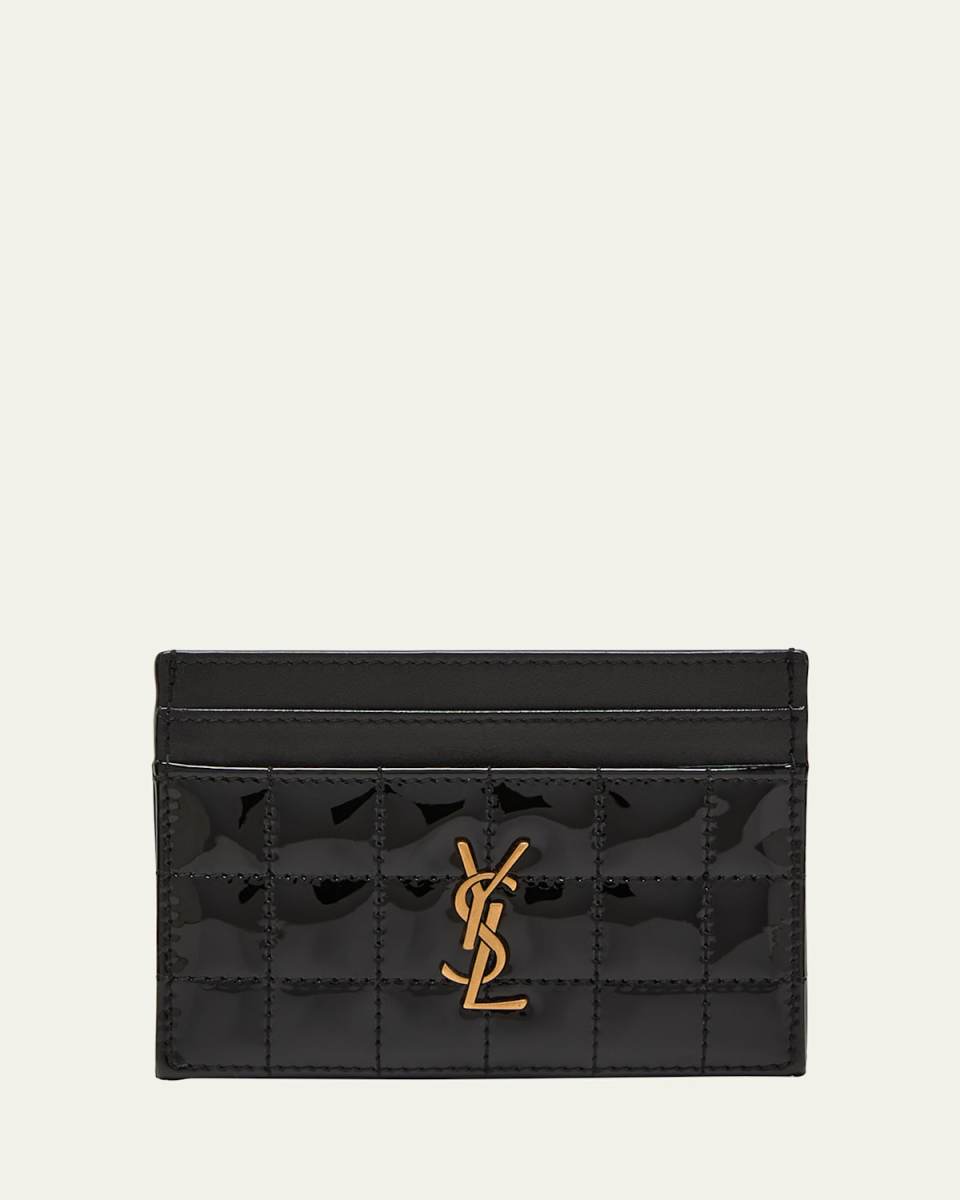 Cassandre YSL Card Case in Quilted Patent Leather
