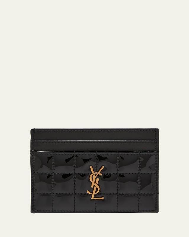 Cassandre YSL Card Case in Quilted Patent Leather