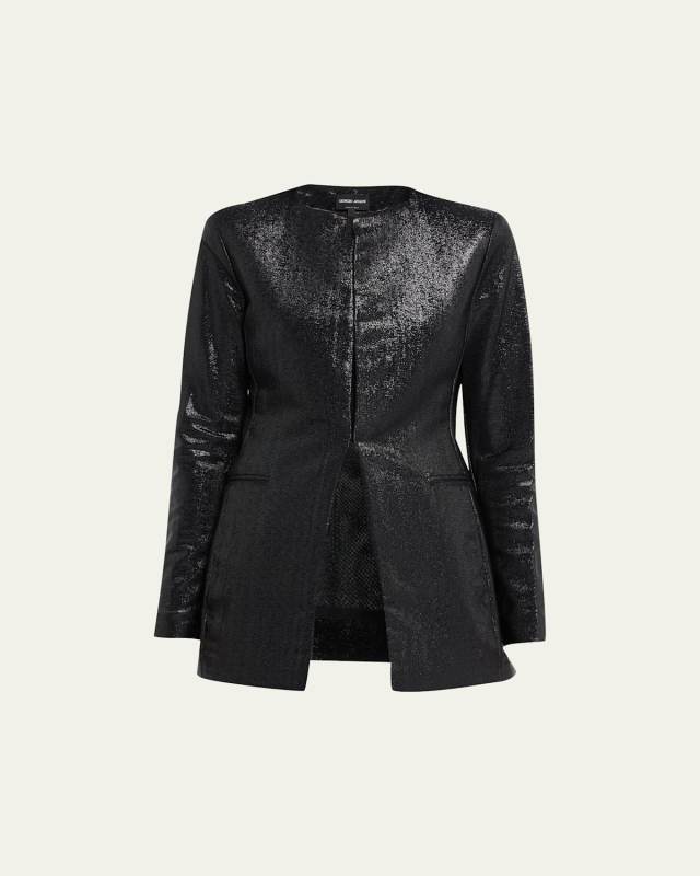 Sparkle Collarless Slim Jacket