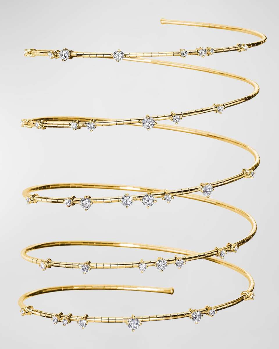 18k Yellow Gold Spiral Diamond Bracelet