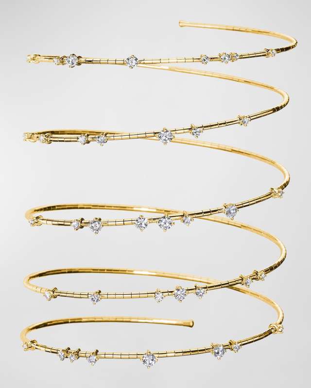 18k Yellow Gold Spiral Diamond Bracelet