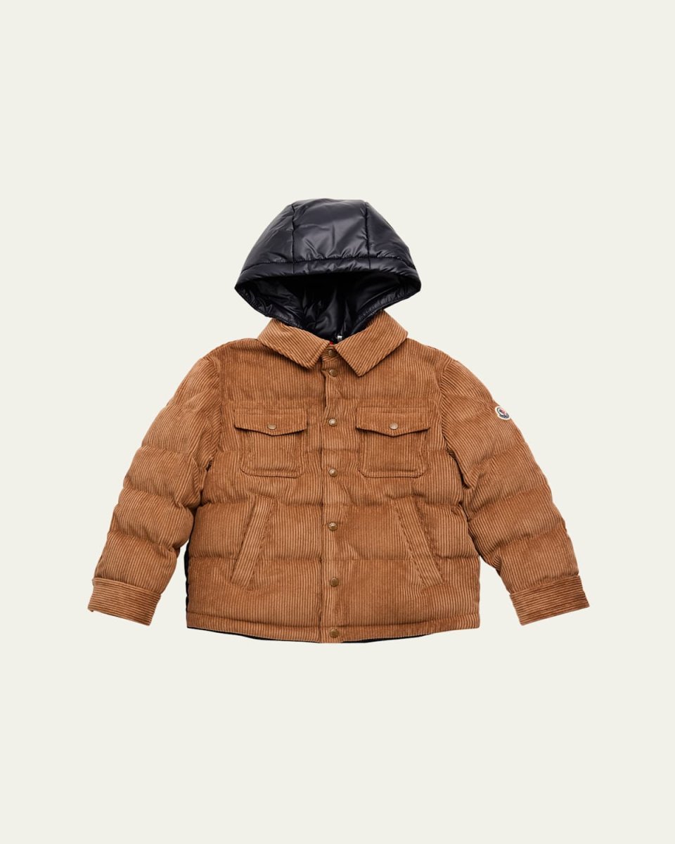 Boy's Giusto Corduroy Puffer Shirt Jacket, Size