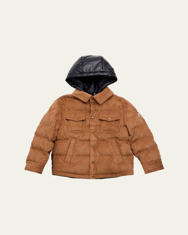 Boy's Giusto Corduroy Puffer Shirt Jacket, Size