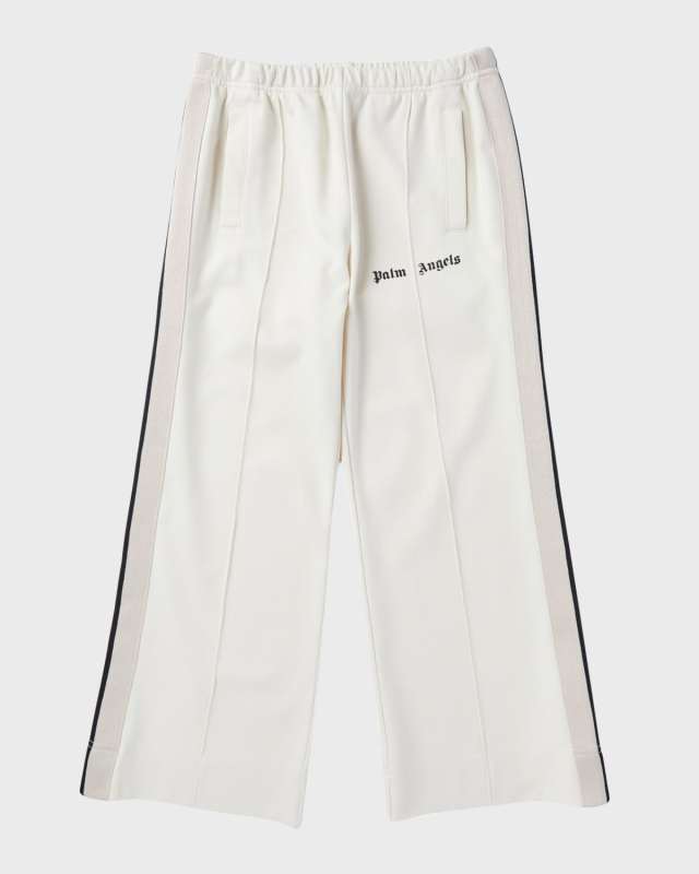 Girl's Wide Leg Logo-Print Track Pants, Size 4-12
