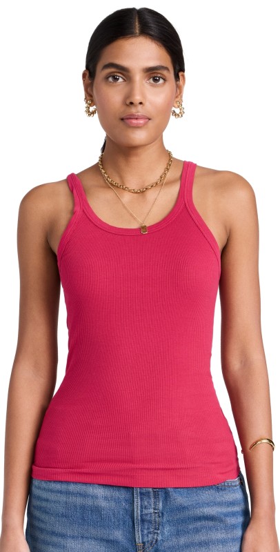 RE/DONE Ribbed Tank Dragon Fruit