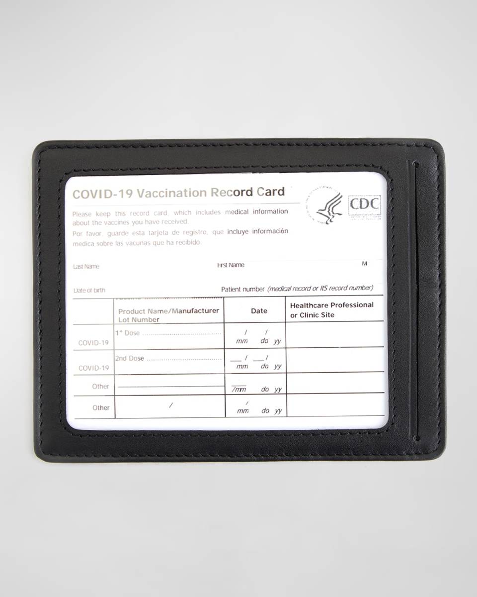 Personalized Leather Vaccine Card Holder