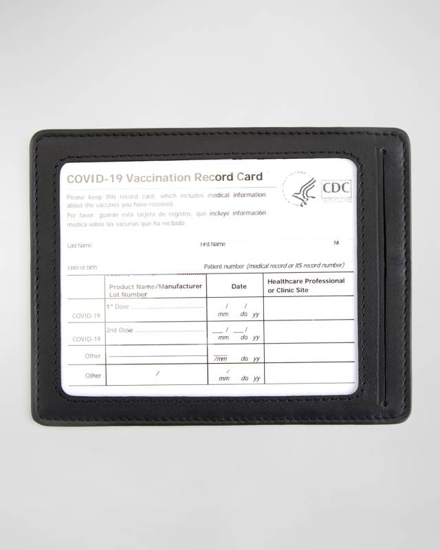 Personalized Leather Vaccine Card Holder