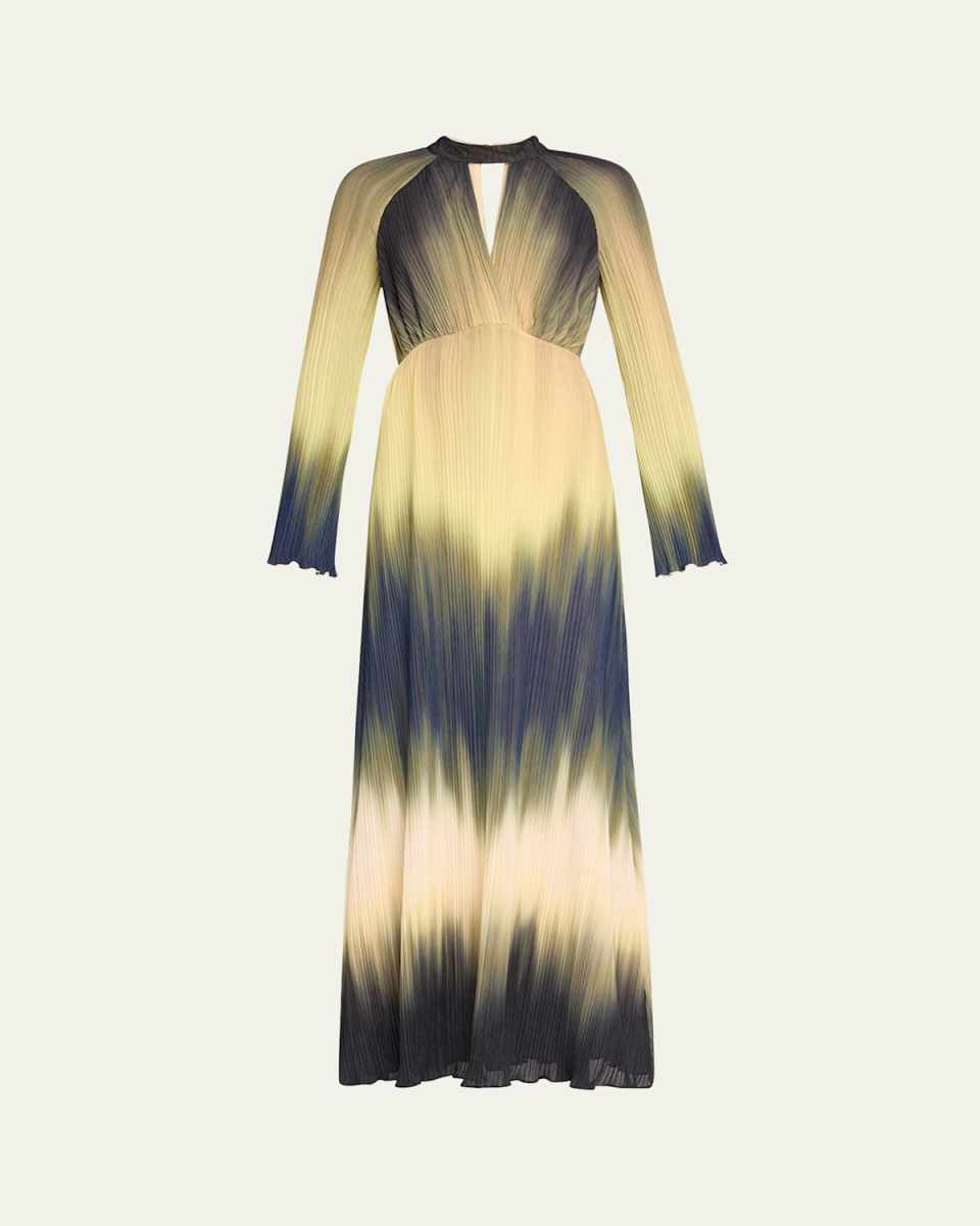 Calina Ombre Long-Sleeve Midi Dress