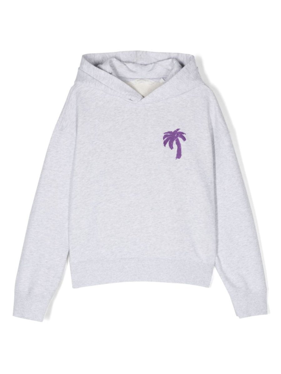 embroidered-motif cotton hoodie