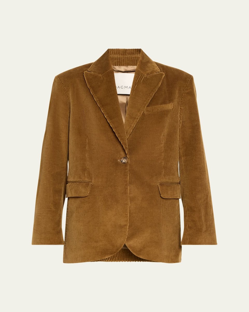 Single-Breasted Corduroy Blazer