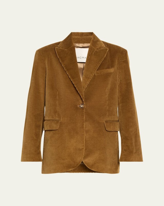 Single-Breasted Corduroy Blazer