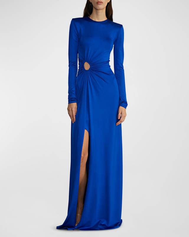 Katherine Gathered Cutout Gown