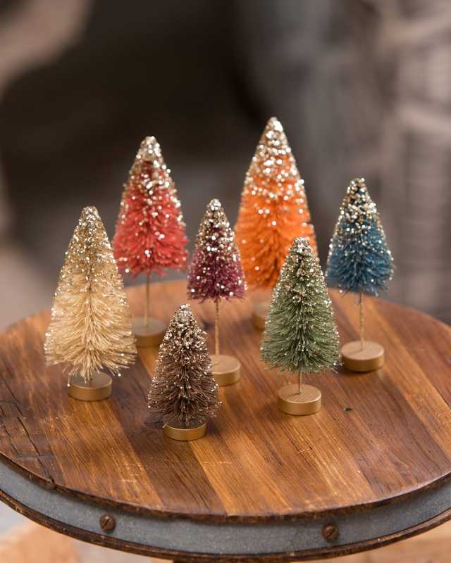 Fall Bottle Brush Trees, Set of 7
