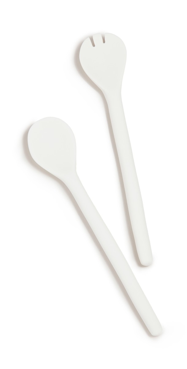 TF DESIGN Large Salad Servers White One Size