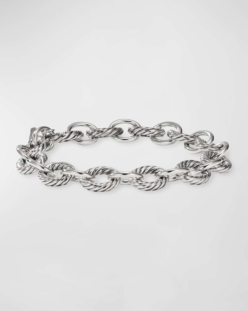 Oval Link Chain Bracelet in Silver, 10mm