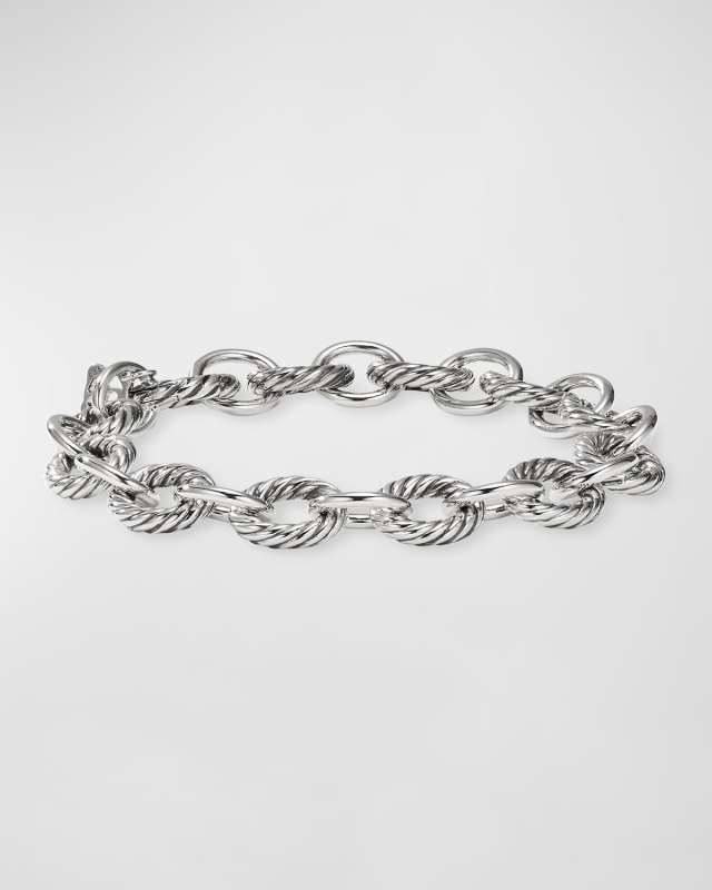 Oval Link Chain Bracelet in Silver, 10mm