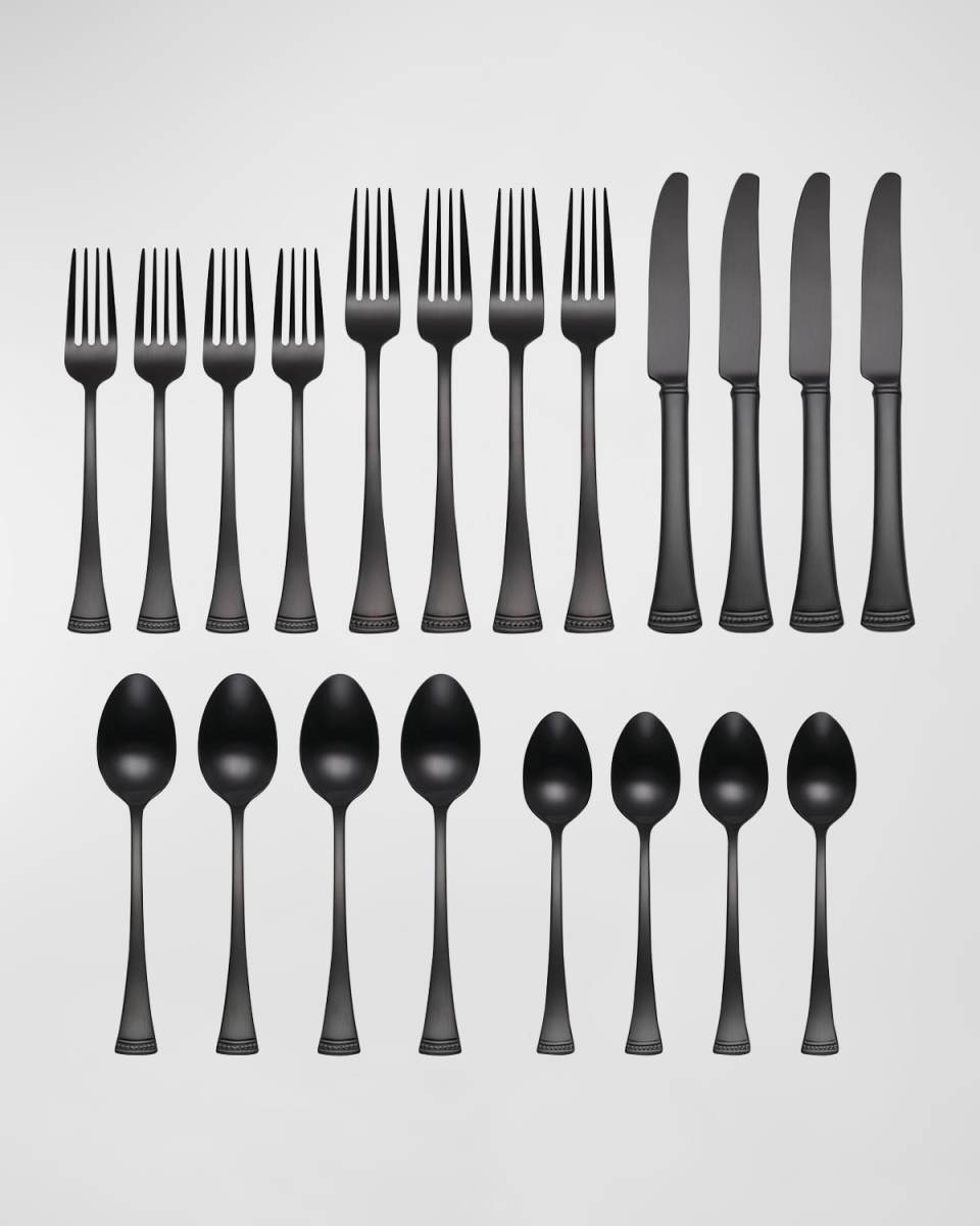 Portola Satin Black 20-Piece Flatware Set