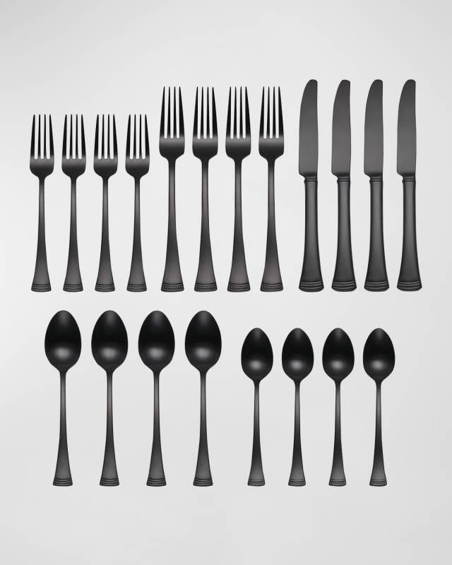 Portola Satin Black 20-Piece Flatware Set
