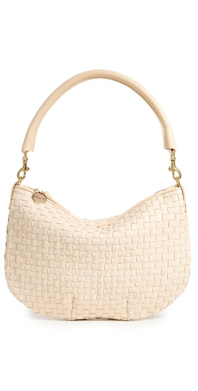 Clare V. Petit Moyen Messenger Bag Creme Wov